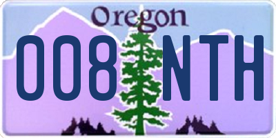 OR license plate 008NTH