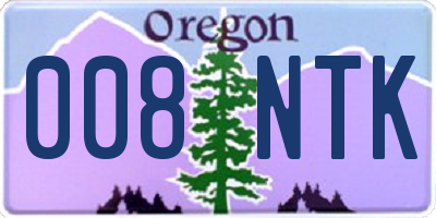 OR license plate 008NTK