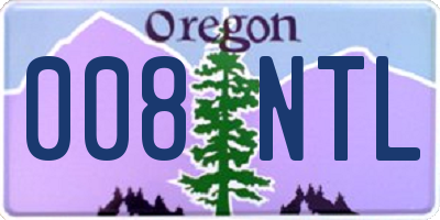 OR license plate 008NTL