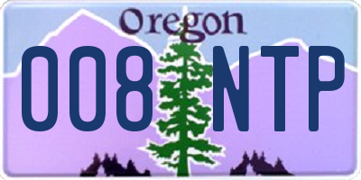 OR license plate 008NTP