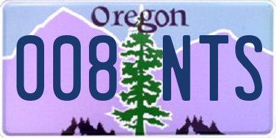 OR license plate 008NTS