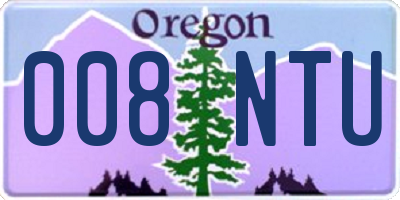 OR license plate 008NTU