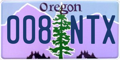 OR license plate 008NTX