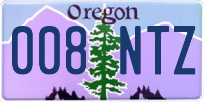 OR license plate 008NTZ