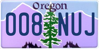 OR license plate 008NUJ