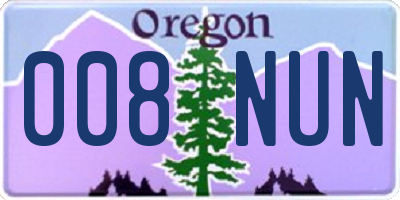 OR license plate 008NUN