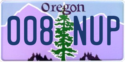 OR license plate 008NUP