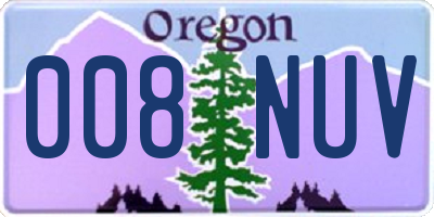 OR license plate 008NUV