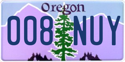 OR license plate 008NUY