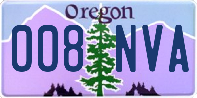 OR license plate 008NVA