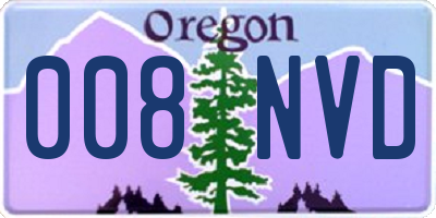 OR license plate 008NVD