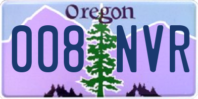 OR license plate 008NVR