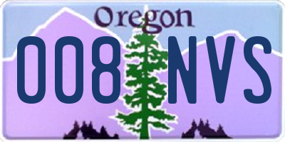 OR license plate 008NVS