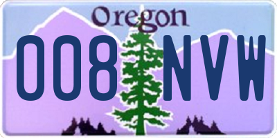 OR license plate 008NVW