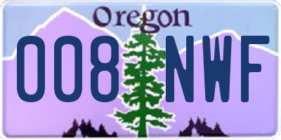 OR license plate 008NWF