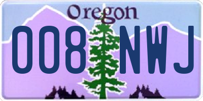 OR license plate 008NWJ