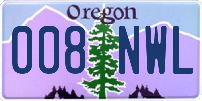 OR license plate 008NWL