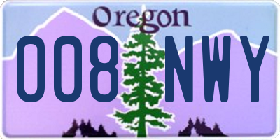 OR license plate 008NWY