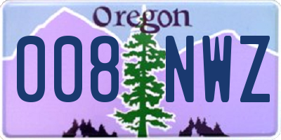 OR license plate 008NWZ