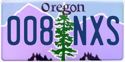 OR license plate 008NXS