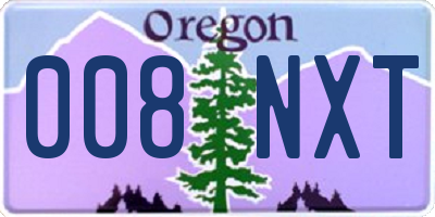 OR license plate 008NXT