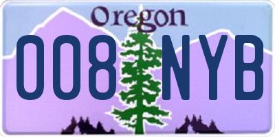 OR license plate 008NYB