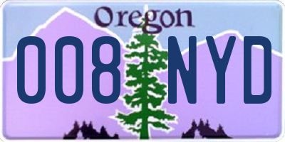 OR license plate 008NYD