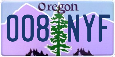 OR license plate 008NYF