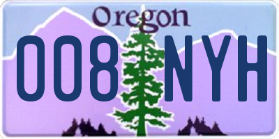 OR license plate 008NYH