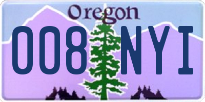 OR license plate 008NYI