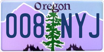 OR license plate 008NYJ