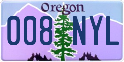 OR license plate 008NYL