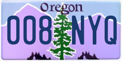 OR license plate 008NYQ