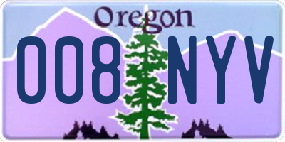 OR license plate 008NYV