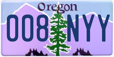 OR license plate 008NYY