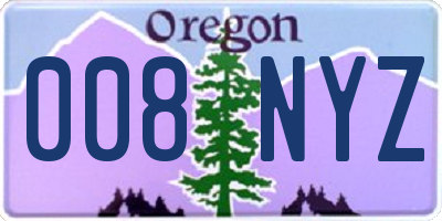 OR license plate 008NYZ