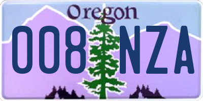 OR license plate 008NZA