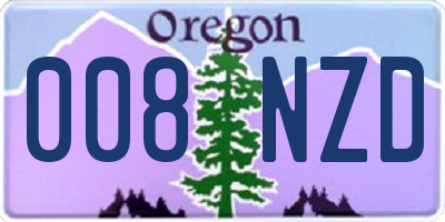 OR license plate 008NZD