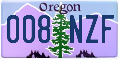 OR license plate 008NZF