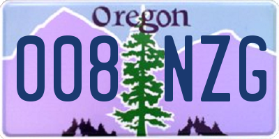 OR license plate 008NZG