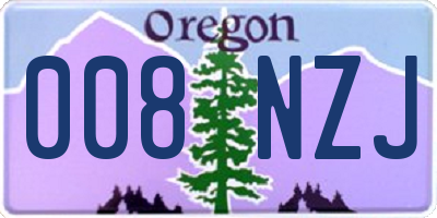 OR license plate 008NZJ