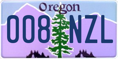 OR license plate 008NZL