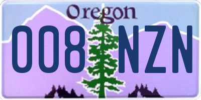 OR license plate 008NZN