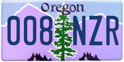 OR license plate 008NZR