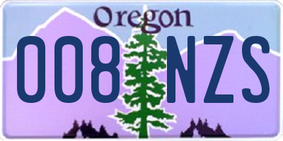 OR license plate 008NZS