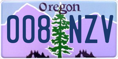 OR license plate 008NZV