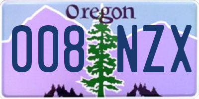 OR license plate 008NZX
