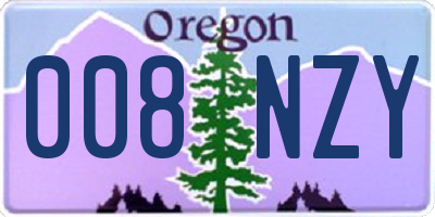 OR license plate 008NZY