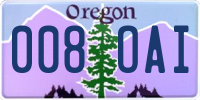 OR license plate 008OAI