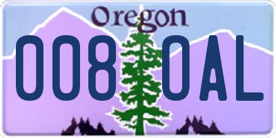 OR license plate 008OAL